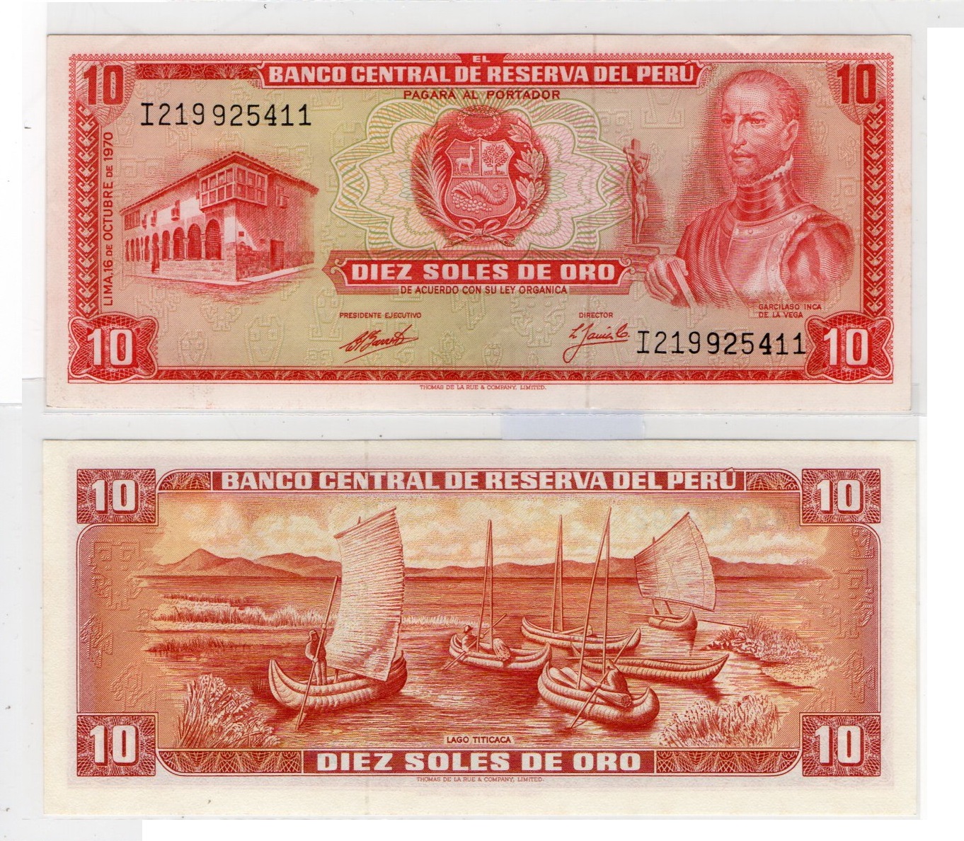 Peru #100b  100 Soles de Oro 16.10.1970